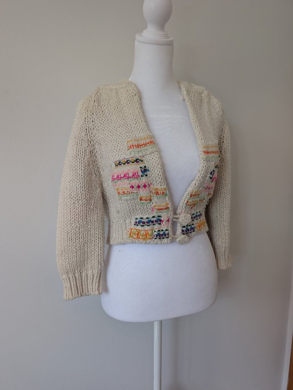 free people colorful crop knit cardigan ASO miley stewart hannah montana (small) - Picture 5 of 9